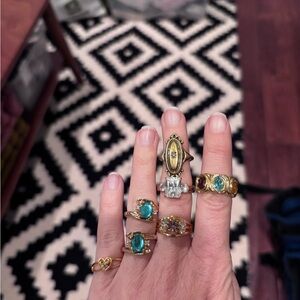 Lot of Vintage Gold Tone Electroplated Rings